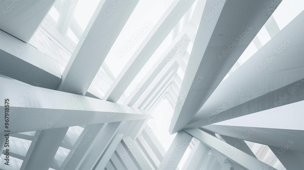 Obraz premium Staggered white structural beams