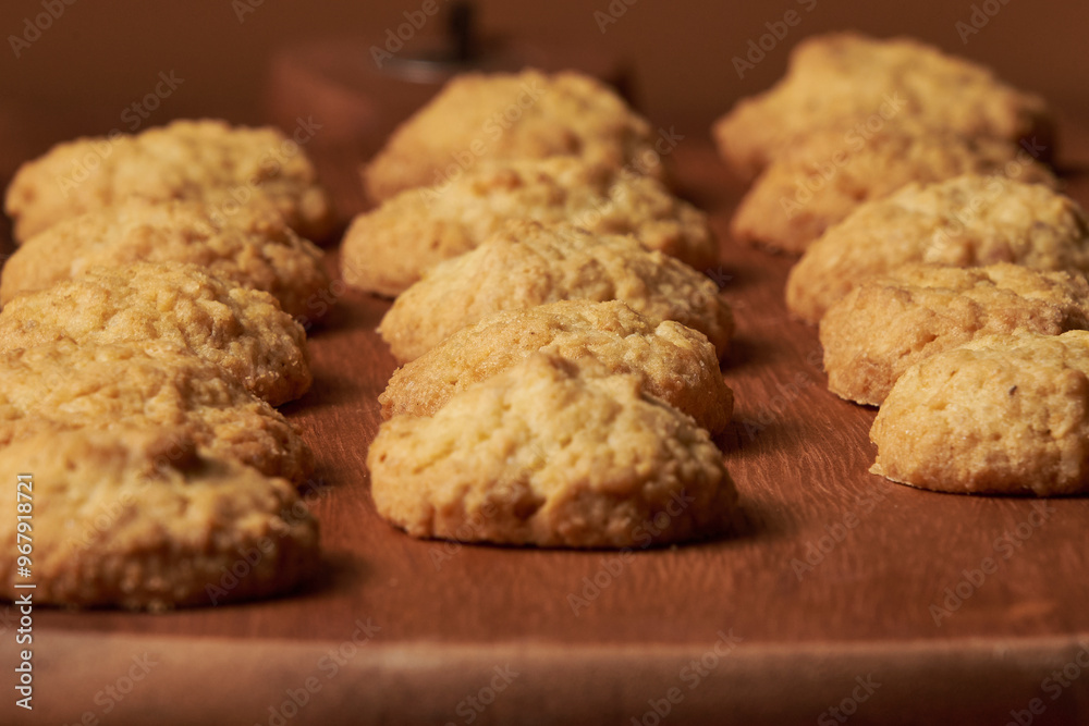 Homemade cookies containing a mixture of oats and coconut, healthy and energetic Homemade cookies containing a mixture of oats and coconut, healthy and energetic