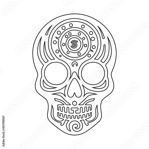 skeleton head art for drawing page