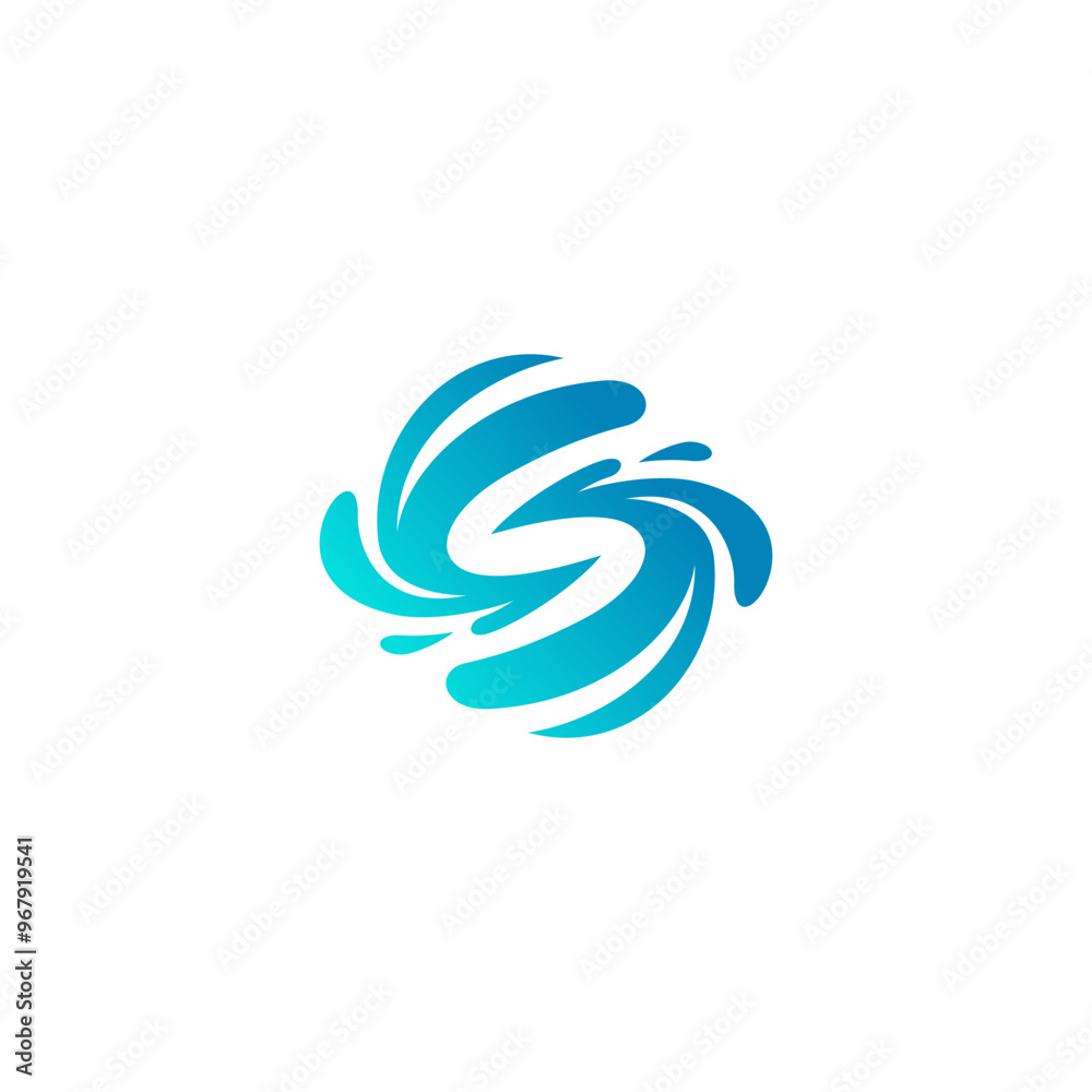 Fototapeta premium S abstract water Logo Splash flat design for your business