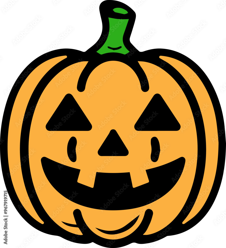 Halloween Icon of a Creepy Scary Smiling Pumpkin Jack O Lantern in a Orange, Green Black Outlined for Festive Designs, Png, Svg, Transparent Background Halloween Icon of a Creepy Scary Smiling Pumpkin Jack O Lantern in a Orange, Green Black Outlined for Festive Designs, Png, Svg, Transparent Background