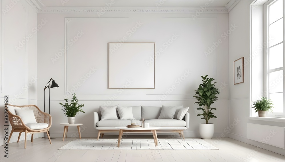 Photo interior modern design room 3d illustration; Photo interior modern design room 3d illustration;