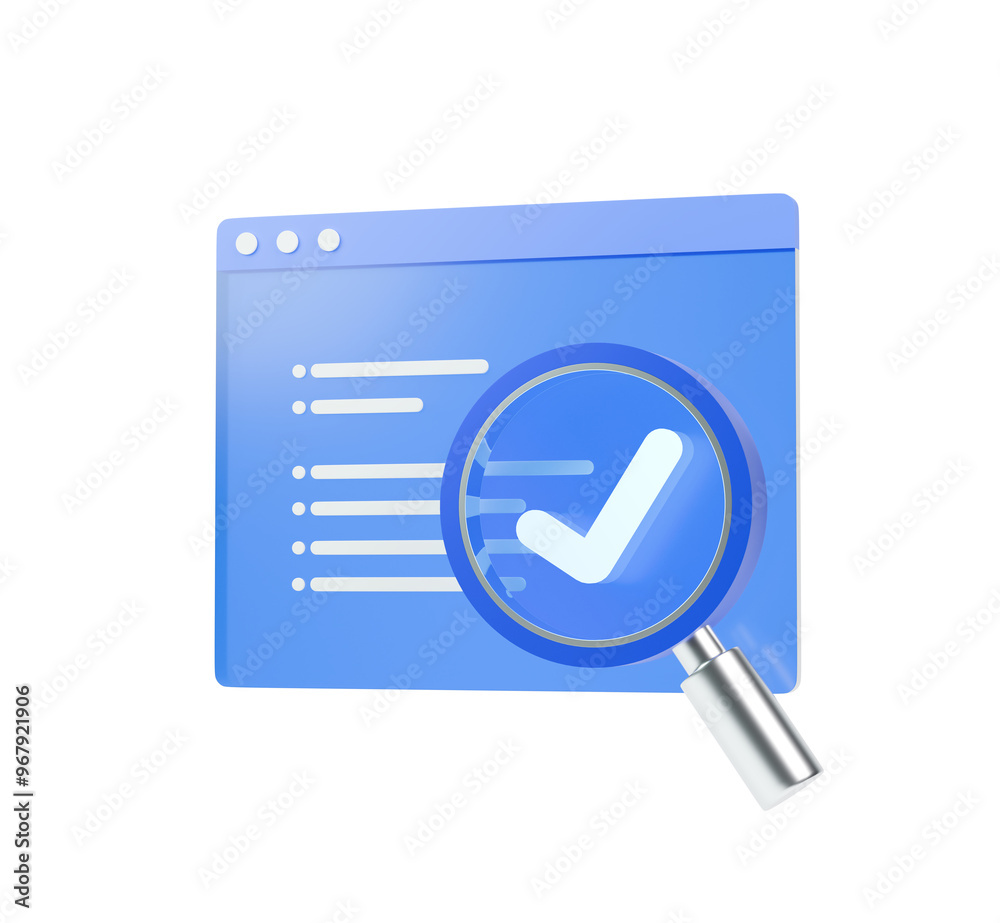 3d data analytics with magnifying glass icon 3d data analytics with magnifying glass icon
