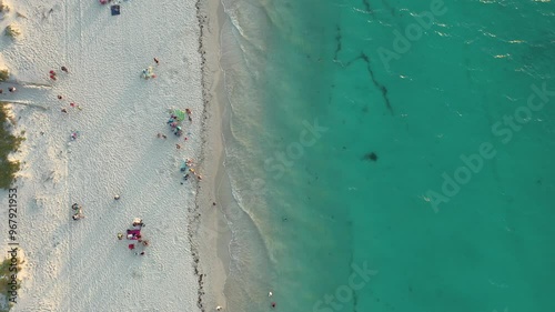 Aerial view of beautiful Mullaloo Beach with blue ocean and white sand, Mullaloo, Australia. photo