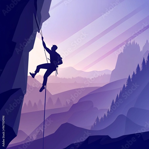 Dynamic Climbing Illustration: Captivating Adventure in Action