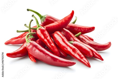 A pile of vibrant red chili peppers.