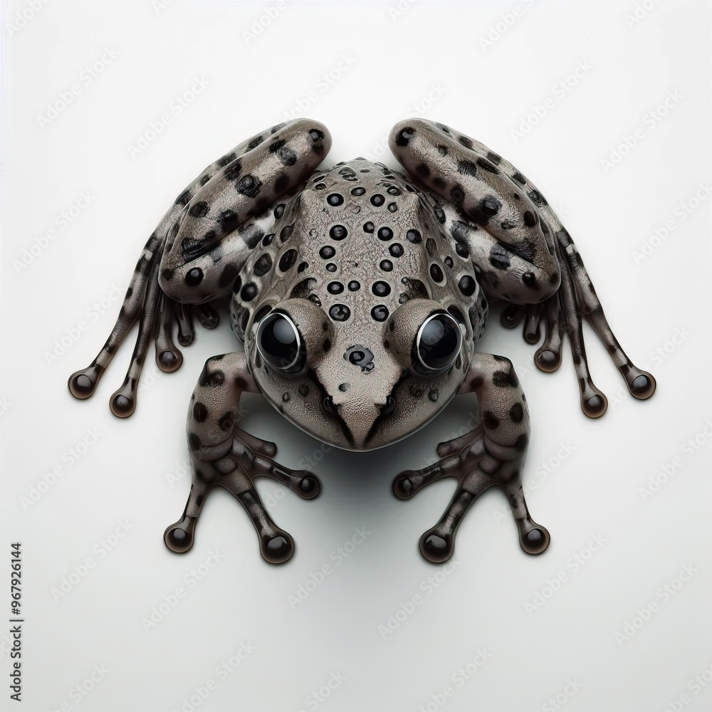 Obraz premium whole view of a frog on white background , view from above.