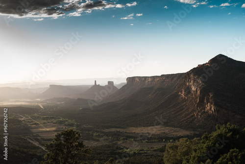 Aerial Desert With Valley And Tower