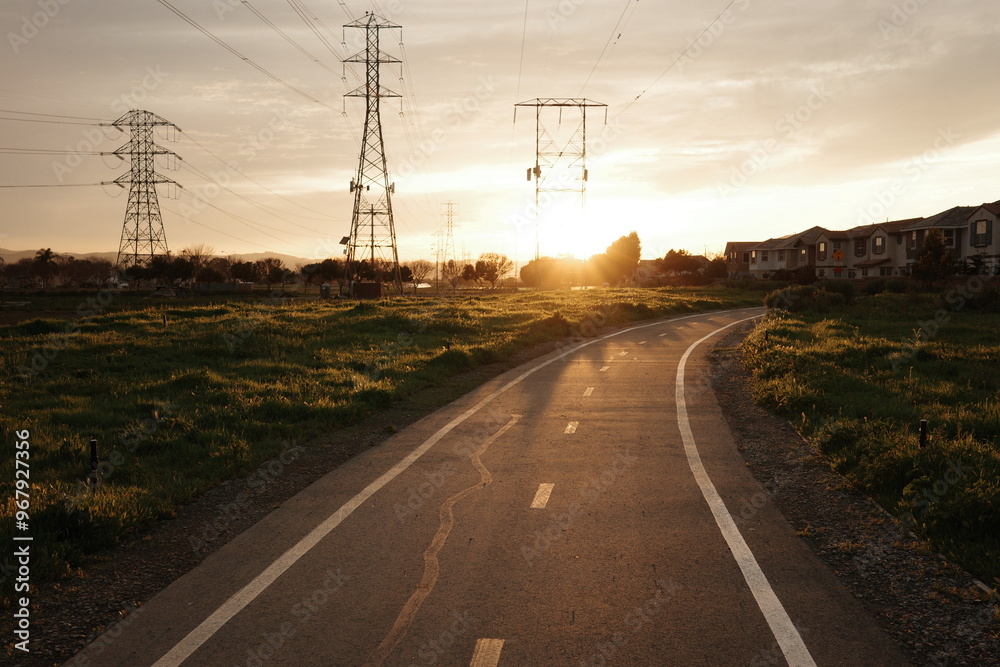 Fototapeta premium sunset on the road