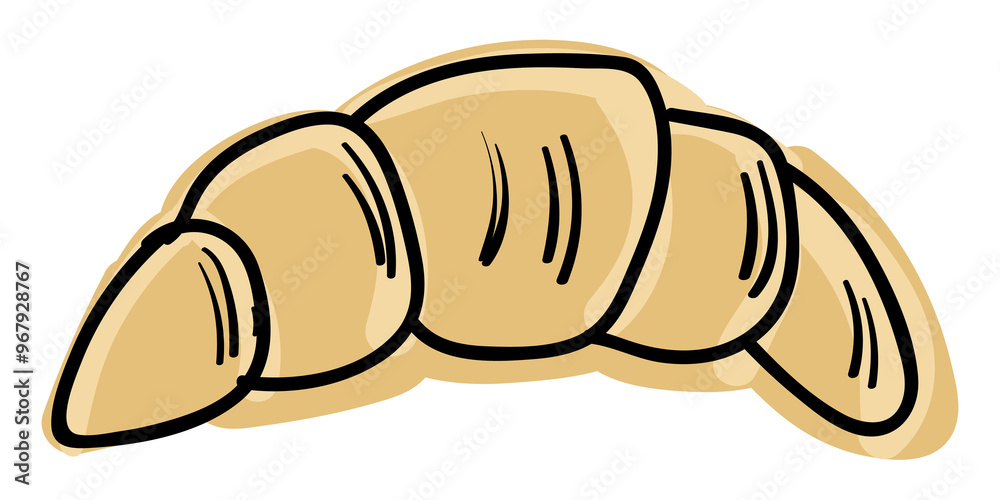 Png croissant illustration sticker, transparent background Png croissant illustration sticker, transparent background
