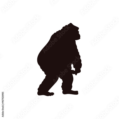 Early human silhouette in vector illustration