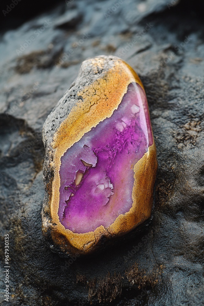 Rock with embedded minerals Rock with embedded minerals
