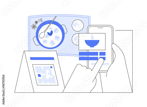 Interactive menu isolated cartoon vector illustrations.