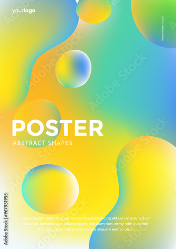 Abstract gradient flowing geometric pattern background texture for poster cover design. Minimal color gradient banner template