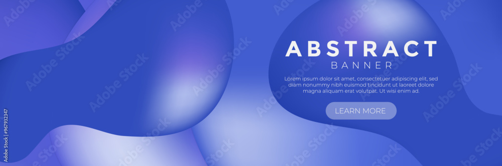Blue gradient abstract wave fluid shapes cover Modern template for background posters ad banners brochures flyers covers websites, Blue gradient Business Banner Background