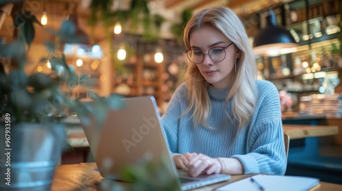 The Woman with Laptop Working