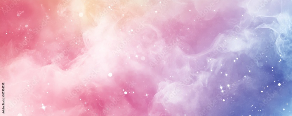 Pastel colored nebula with stars, abstract night sky background. Cosmic and dreamy concept Pastel colored nebula with stars, abstract night sky background. Cosmic and dreamy concept