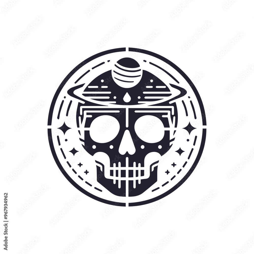 Fototapeta premium Monochrome Skull Illustration