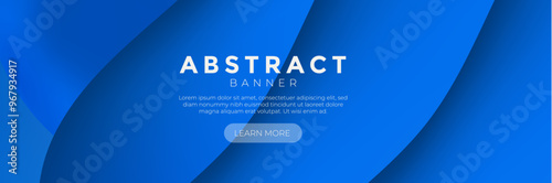 Abstract fluid wave color pattern of neon color liquid gradient background with modern geometric, Blue gradient background, Blue banner