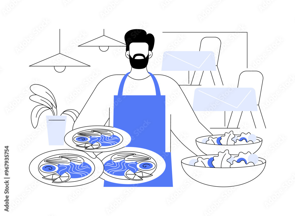 Busy restaurant isolated cartoon vector illustrations. Busy restaurant isolated cartoon vector illustrations.