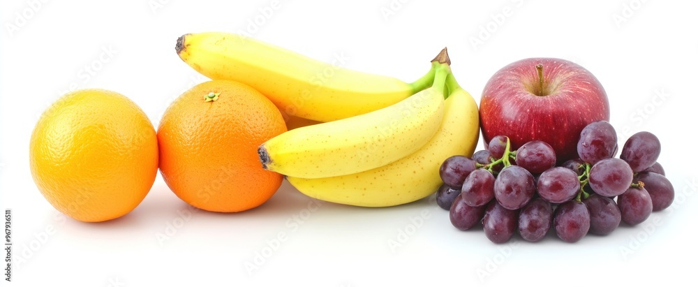 Fresh and Colorful Fruits on a White Background Fresh and Colorful Fruits on a White Background