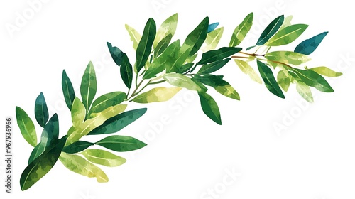 Elegant Vector Map of Greece with Olive Branch on White Background - High Resolution Logo Design