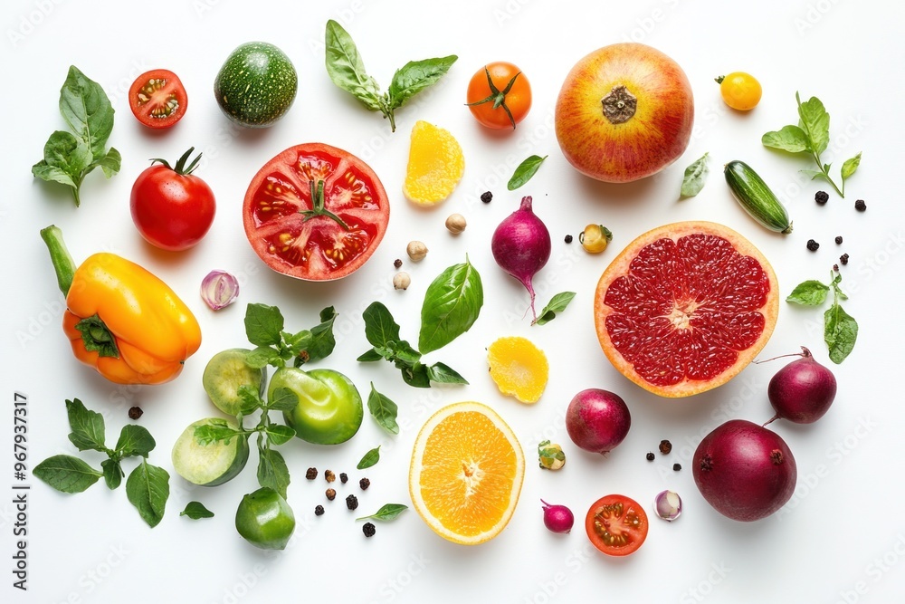 Colorful and Fresh Fruit and Vegetable Display Colorful and Fresh Fruit and Vegetable Display