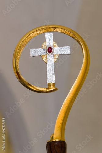 Cross on a bishop's staff.
