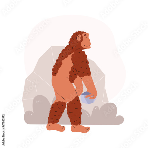 A vector illustration depicting a prehistoric upright mammal on a white background