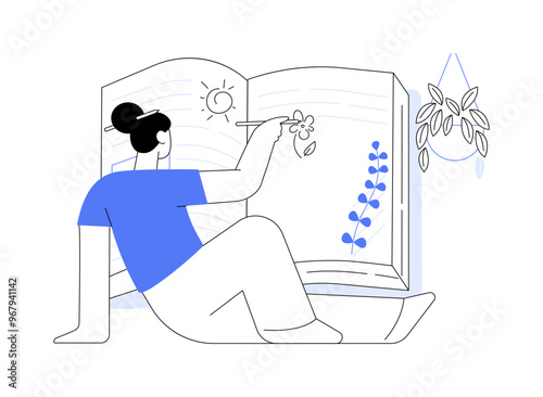 Art journaling isolated cartoon vector illustrations.