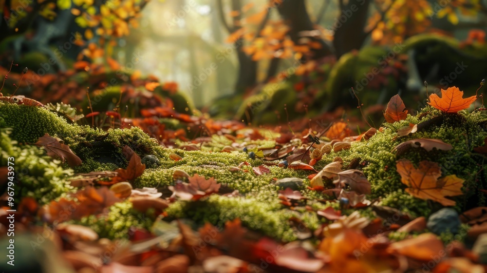 Seasonal transformation in an artificial forest mechanical leaves shift to autumn colors Seasonal transformation in an artificial forest mechanical leaves shift to autumn colors