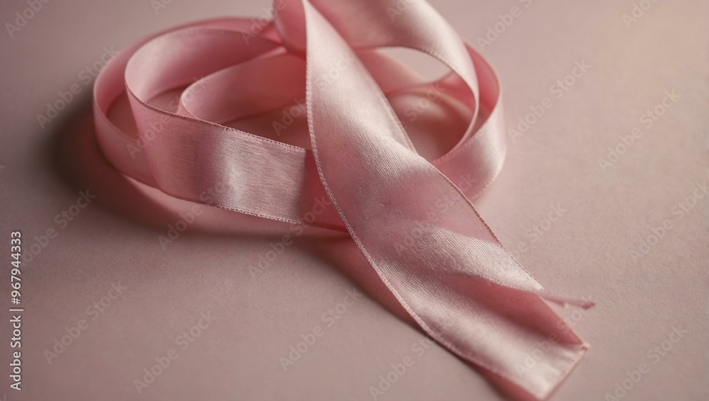 Soft pink ribbon on a pastel background, symbolizing breast cancer awareness. Soft pink ribbon on a pastel background, symbolizing breast cancer awareness.