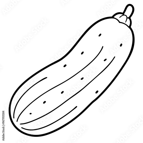 cucumber vegetable outline coloring book page line art illustration digital drawing