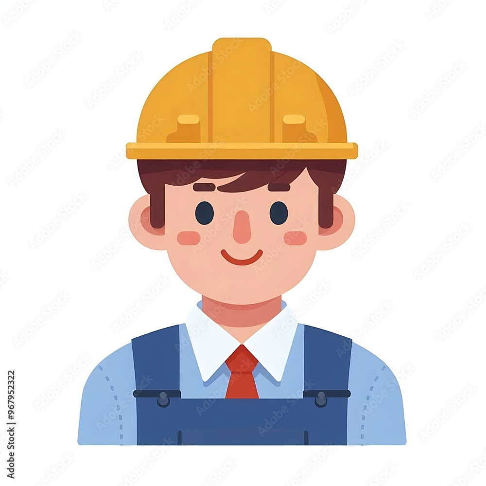 Engineer, flat style illustration, white background Engineer, flat style illustration, white background