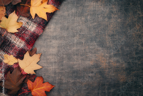 Wallpaper Mural Autumn leaves on a table with room for text Torontodigital.ca