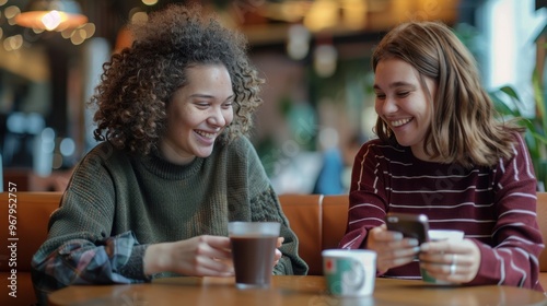 The Two Friends Enjoying Coffee