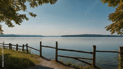 View of Ammersee lake from southern Dießen in Bavaria