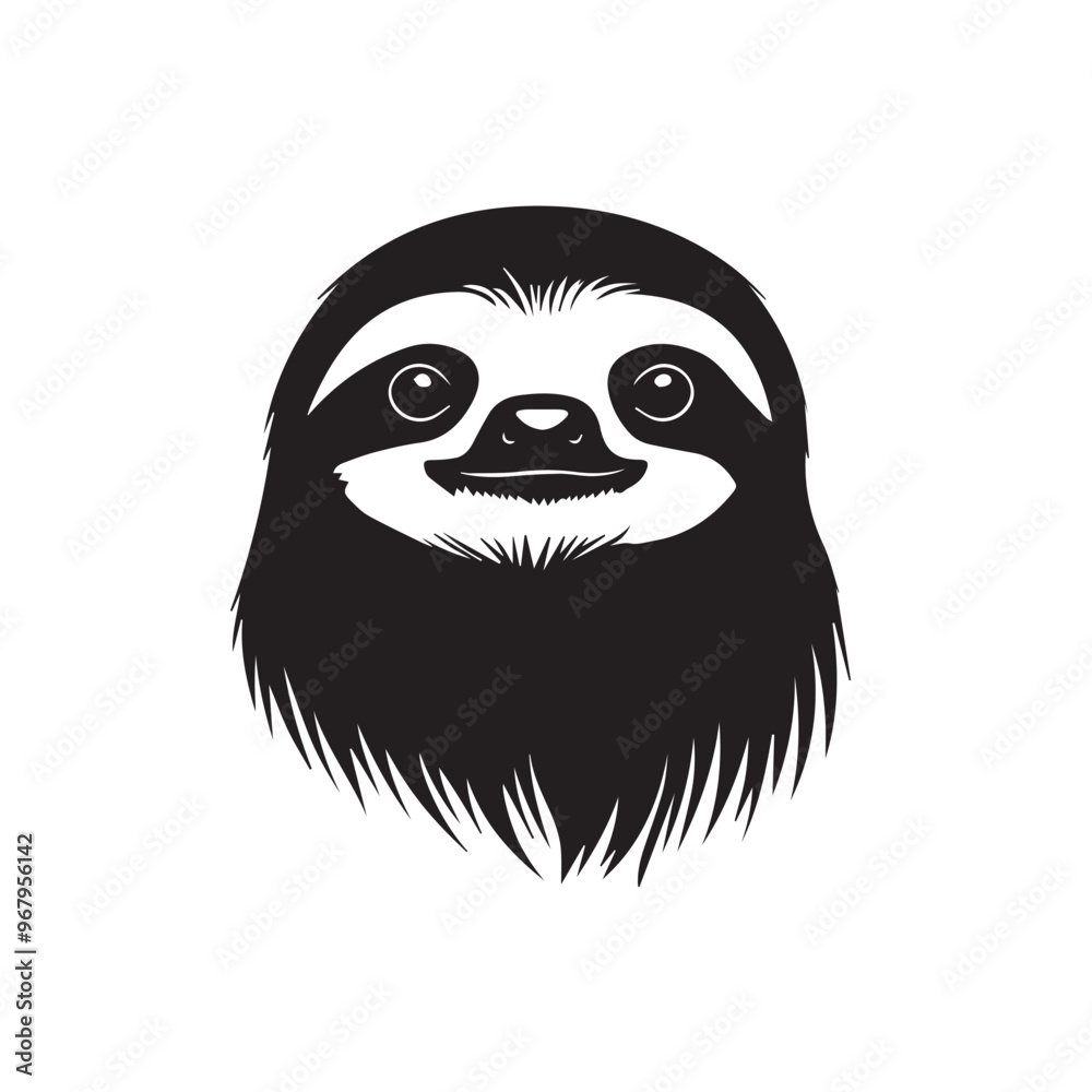 Obraz premium Sloth in cartoon, doodle style . Image for t-shirt, web, mobile apps and ui. Isolated 2d vector illustration in logo, icon, sketch style, Eps 10, black and white. AI Generative