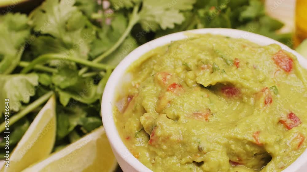 Guacamole dip, traditional mexican food in restaurant for nachos, close up of avocado plate for vegetarians. Guacamole dip, traditional mexican food in restaurant for nachos, close up of avocado plate for vegetarians.