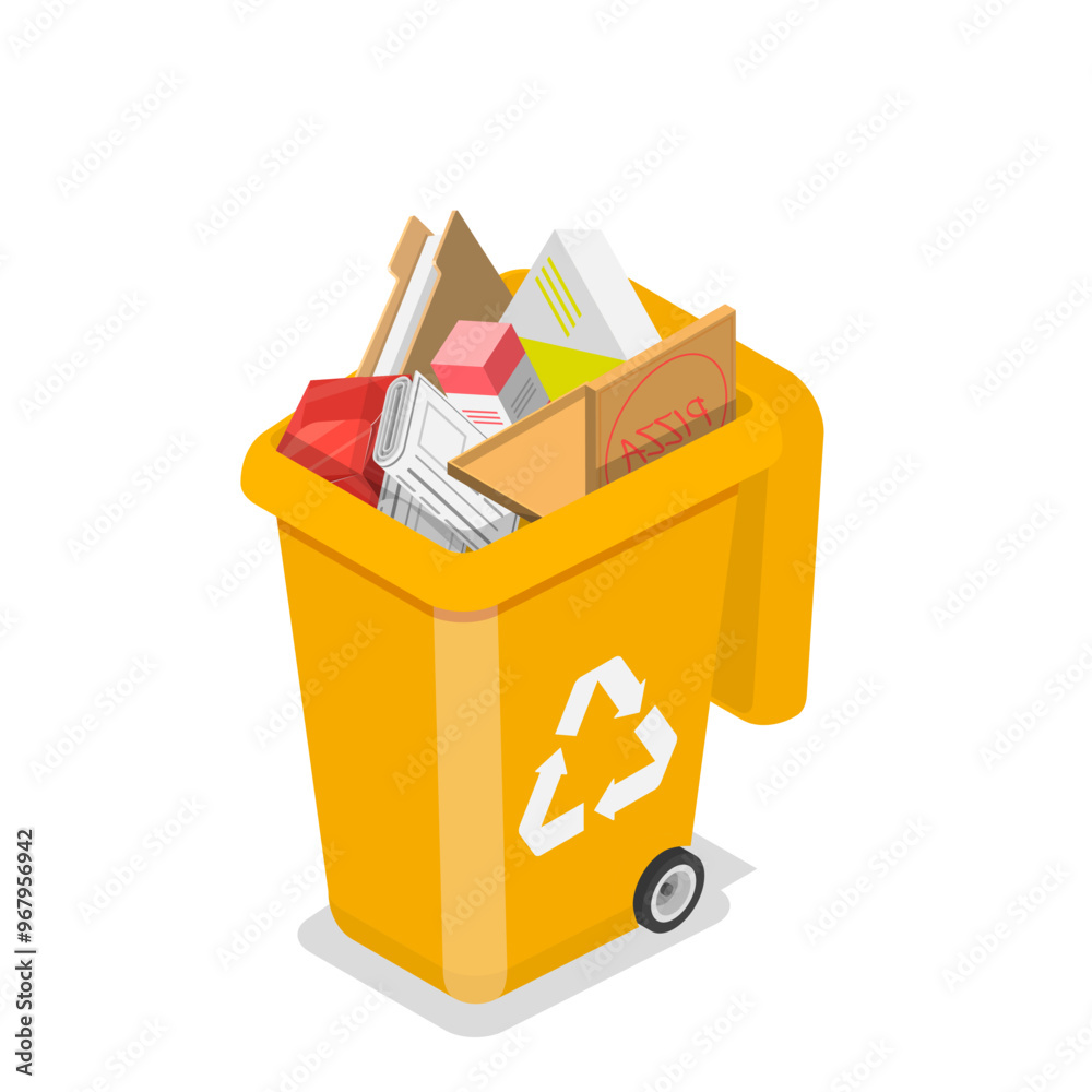 3D Isometric Flat Vector Illustration of Waste Management, Sorting Garbage. Item 7 3D Isometric Flat Vector Illustration of Waste Management, Sorting Garbage. Item 7
