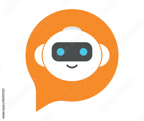 Chatbot Icon Design | AI Chat Support Symbol | Artificial Intelligence Bot Icon