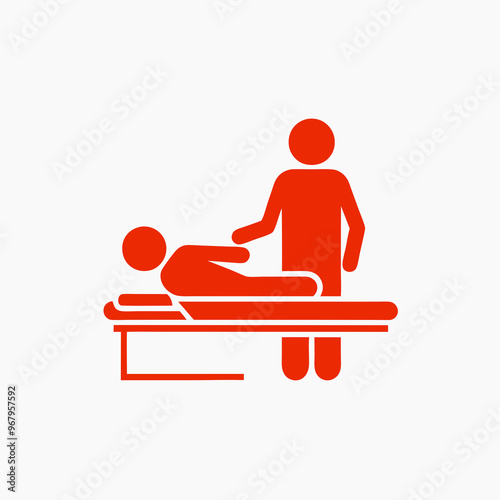 Physical therapist assisting patient with rehabilitation on a treatment table