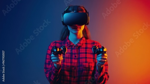 The Gamer with VR Headset.