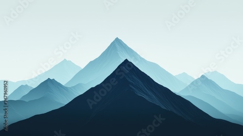 A mountain range where each peak is higher and more complex than the last, progressive scalability and the challenge of continuous growth photo