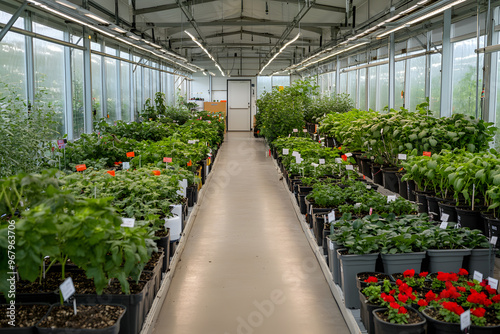 Interior View of a Well-Maintained Greenhouse | Lush Plant Growth and Sustainable Agriculture