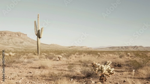 A lone cactus stands tall in the Arizona desert
