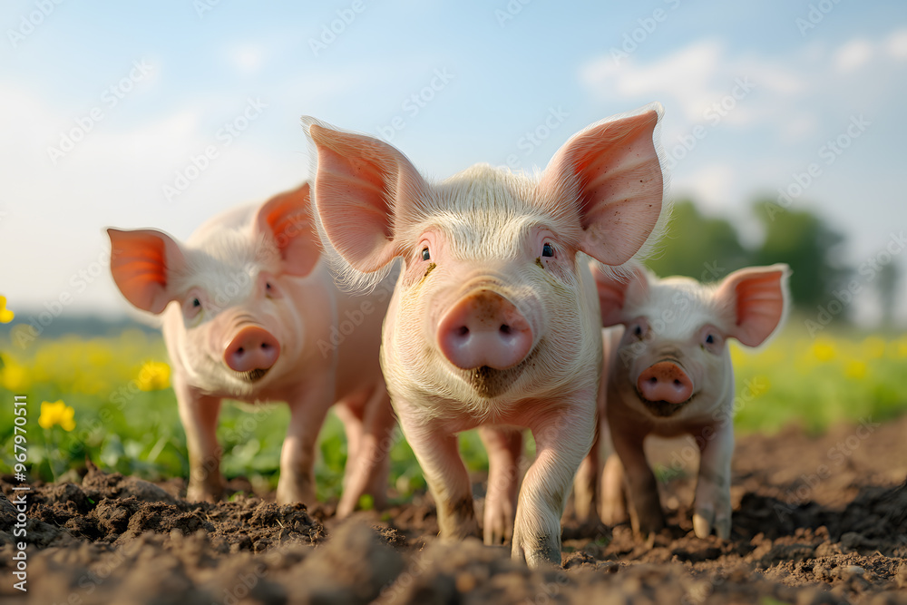 Group of Piglets Feeding from Their Mother | Nurturing Farm Scene and Livestock Care Group of Piglets Feeding from Their Mother | Nurturing Farm Scene and Livestock Care
