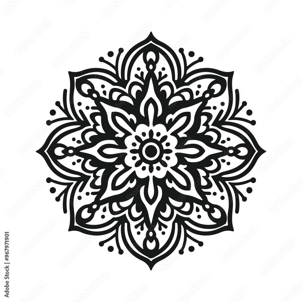 Simple flower mandala vector art illustration Simple flower mandala vector art illustration