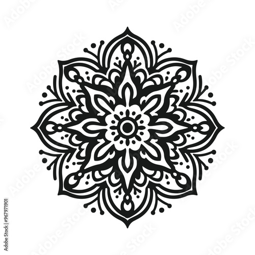 Simple flower mandala vector art illustration