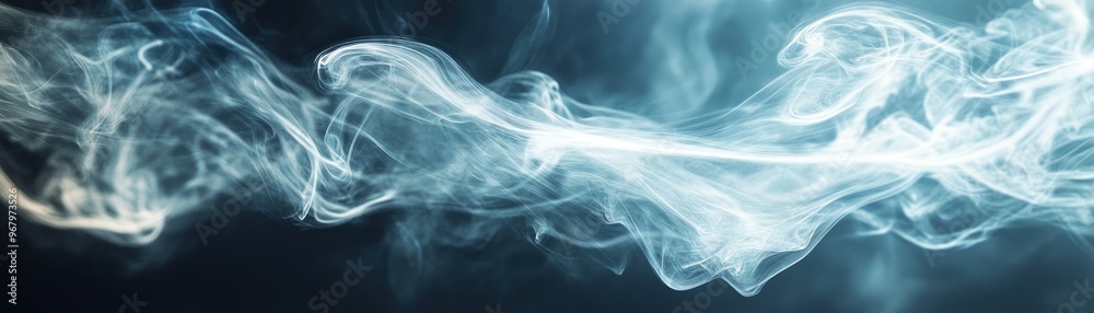 Fototapeta premium Abstract White Smoke Swirling on a Blue Background